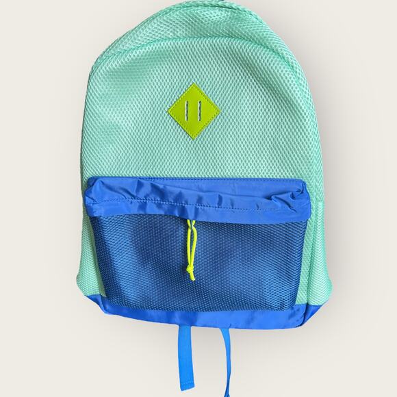 Cat & Jack Mesh Colorblock Backpack | Blue | 16” Boys Back to School Bag Zip Up - Picture 1 of 8